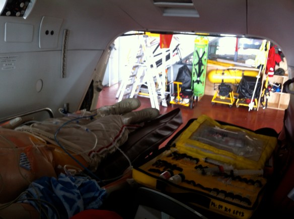 This set up was very cumbersome if the drug pack is lying on a partially open Thomas pack. Another issue was the Thomas pack was still upright...and not lying flat. 