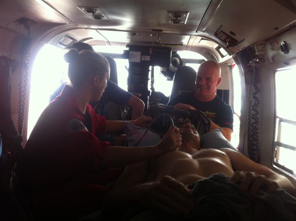 A little in-situ training. Enabled us to figure out optimal ergonomics and positioning for in-flight ultrasound. In case you're wondering, I donated my chest to science for this ultrasound to be done