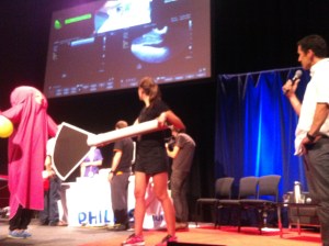 Our team teaching the skill of transvaginal ultrasound on stage. A challenging topic. 