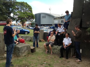 Debriefing after the manikin was successfully rescued from under the trailer! He got a cric and was ventilated by our team! Disclaimer...no manikins were harmed during this educational session (except a few cuts to their necks)