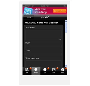 Custom html form - for job debrief